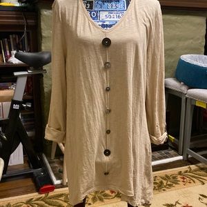 JM Collection tunic top with side tails